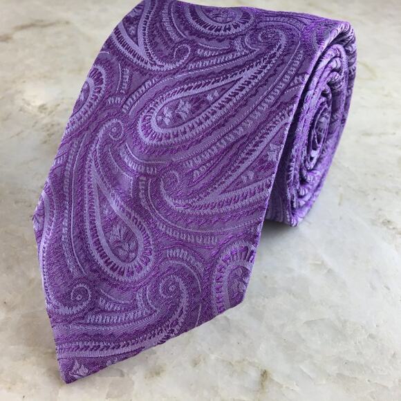HUGO BOSS "BOSS" PAISLEY SILK TIE - Picture 14 of 15